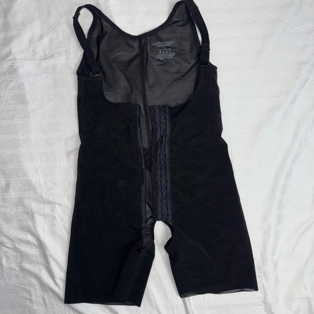 ClearPoint Medical Compression Wear Bodysuit Black Large Post Surgical Girdle L